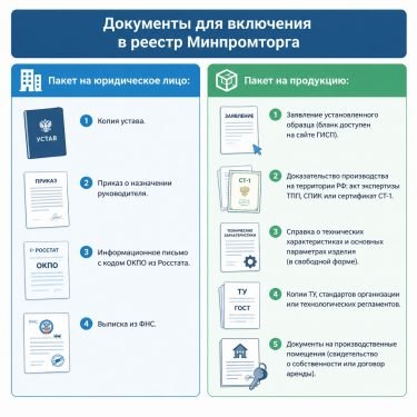 Документы для включения в реестр Минпромторга